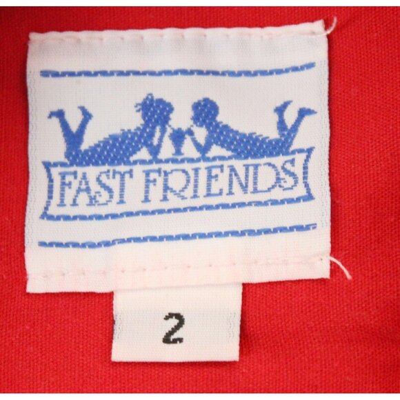 VTG 80s Fast Friends Dress sz 2 Girls Red Plaid Angel Star Button Holiday Winter - Picture 4 of 4